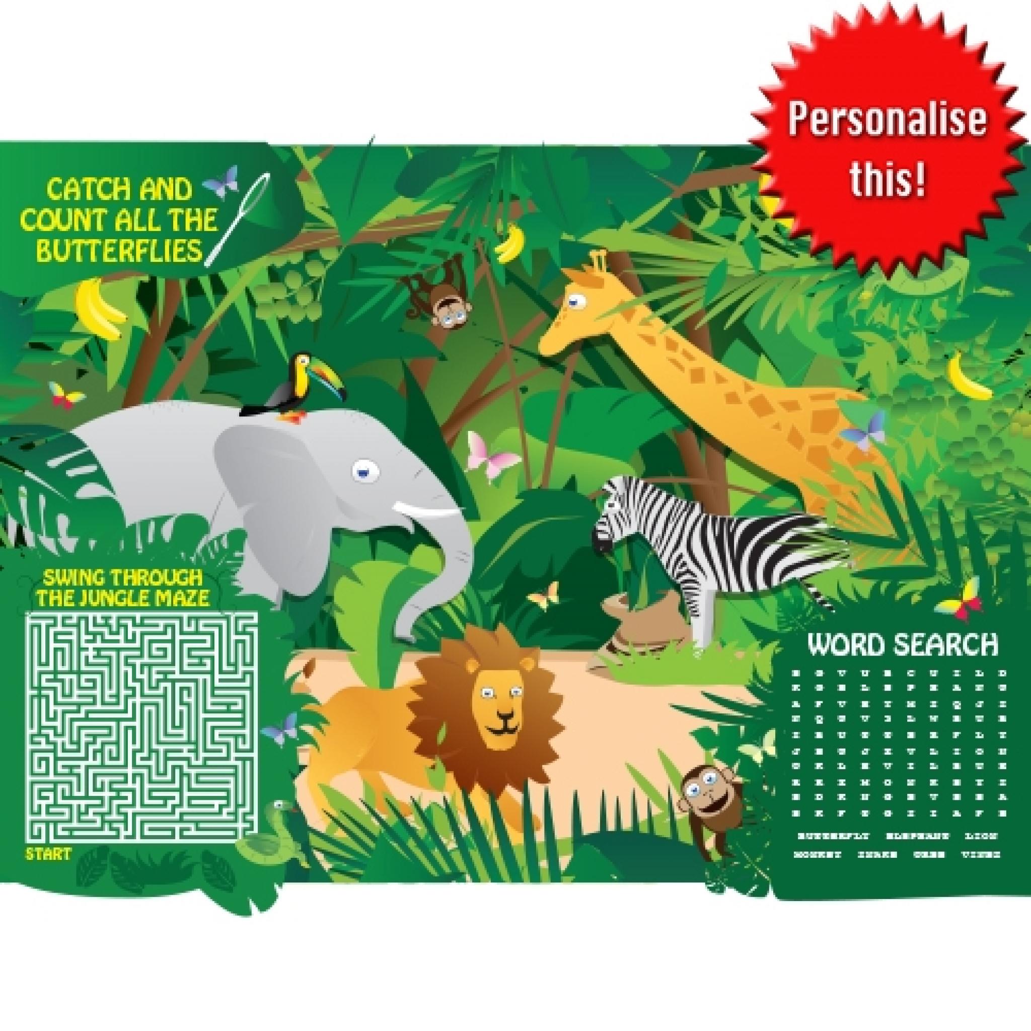 JUNGLE ACTIVITY PLACE MAT A4 Pack of 500