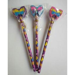 Butterfly Pencil with Eraser - Pack of 24