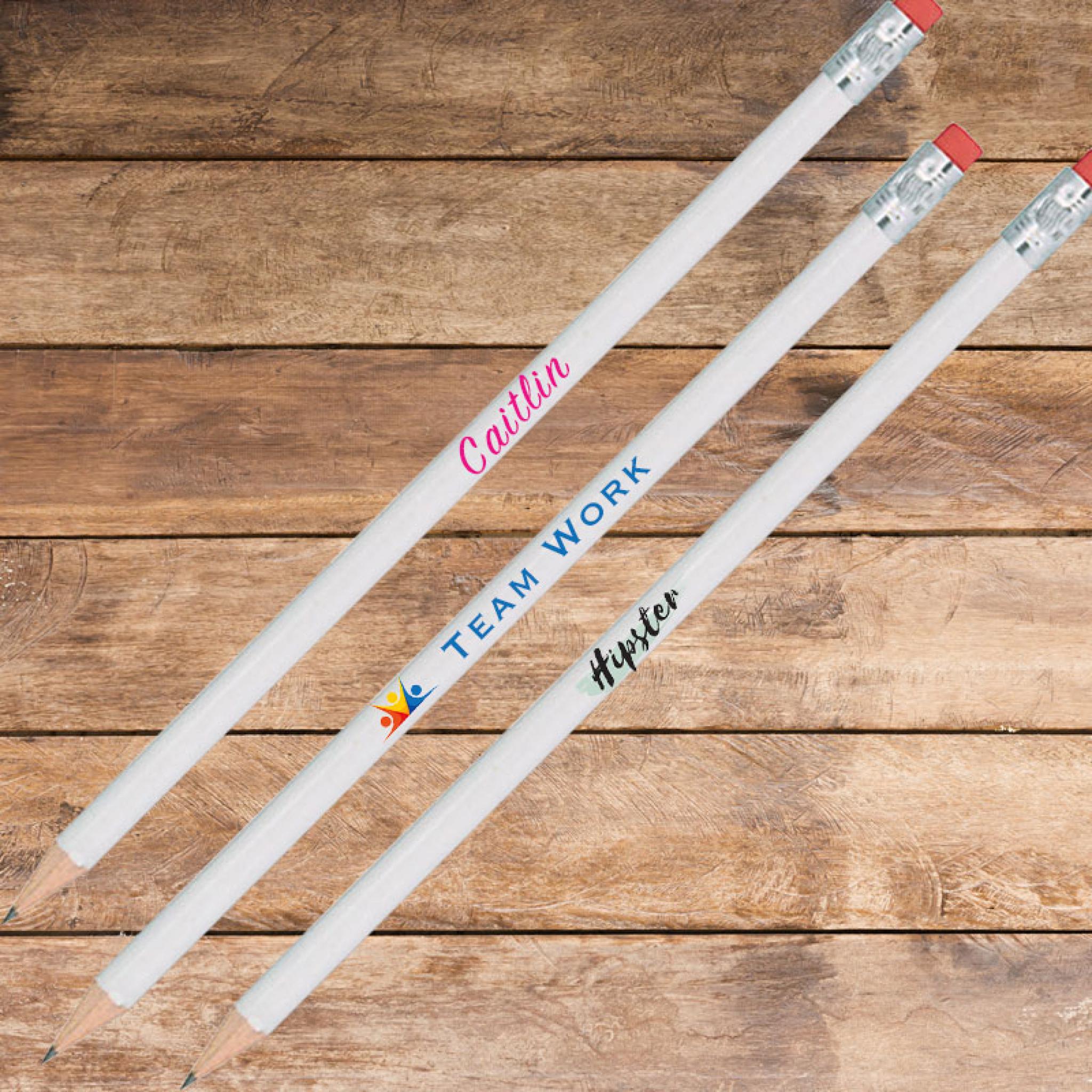 White Pencil with Rubber