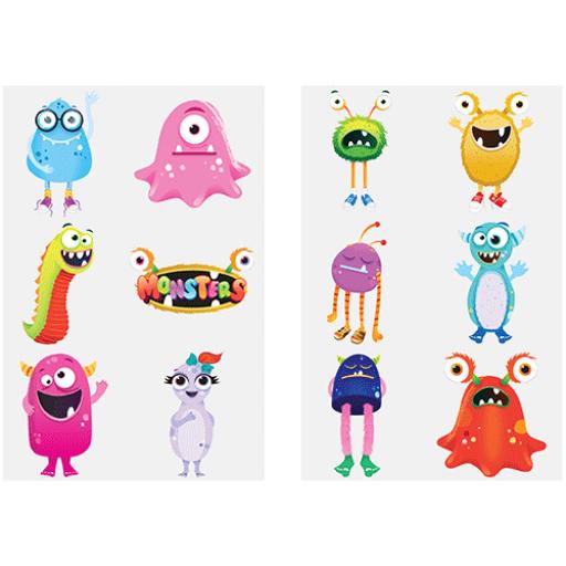 Monster Tattoos (Card of 6) - Pack of 96