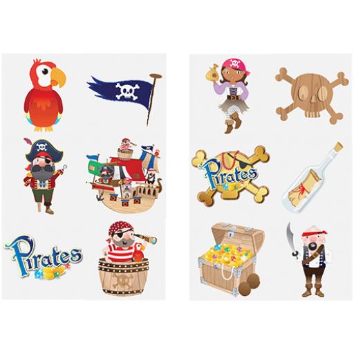 Pirate Tattoos (Card of 6) - Pack of 96