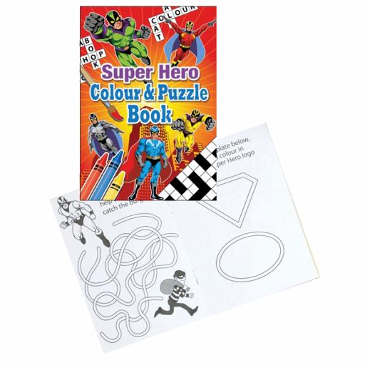 Superhero Colour & Puzzle Book - 16pp - Pack of 48
