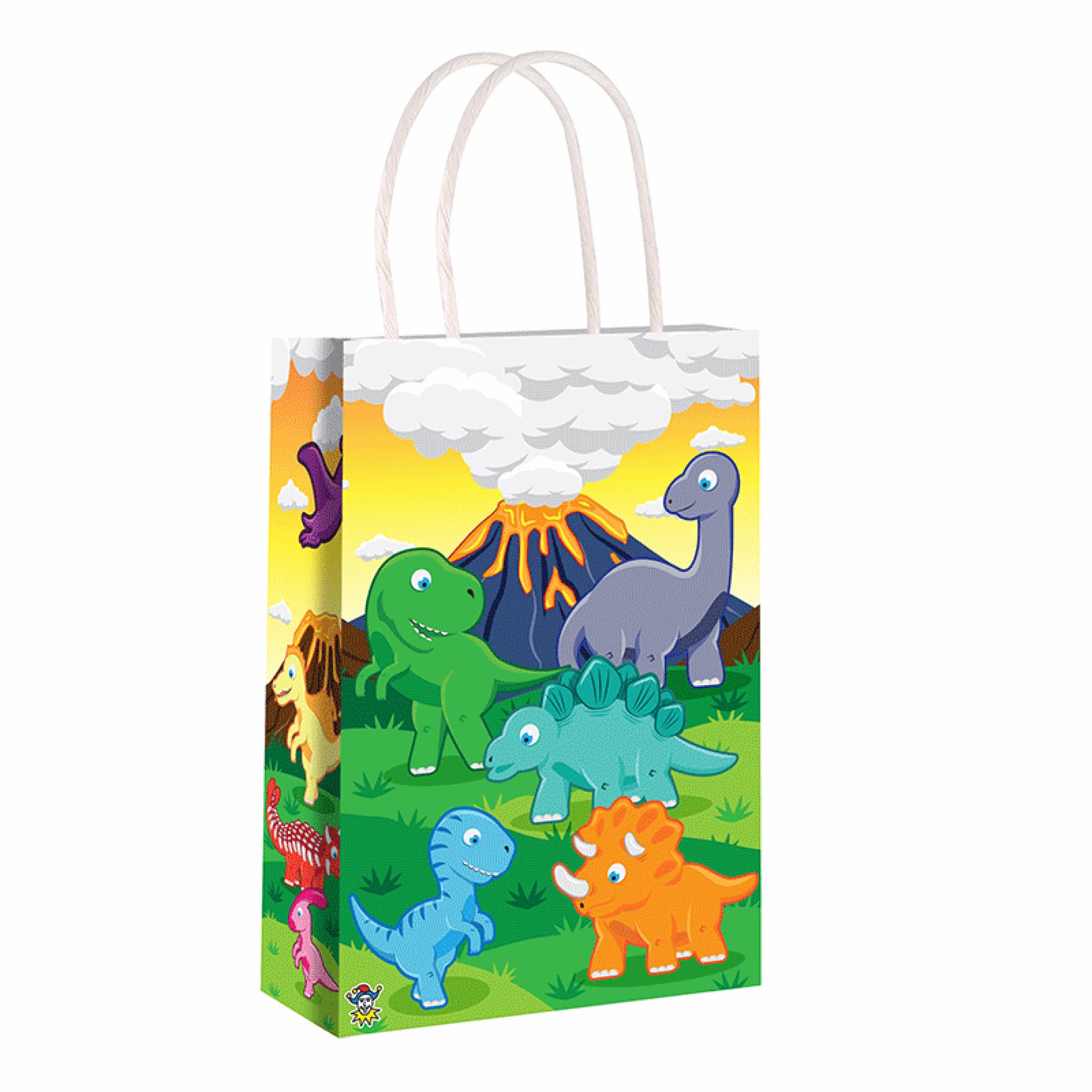dinosaur paper party bag