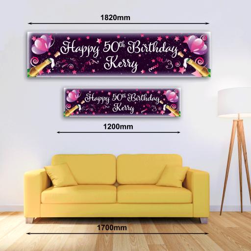 Personalised Banner - Celebrate Pink
