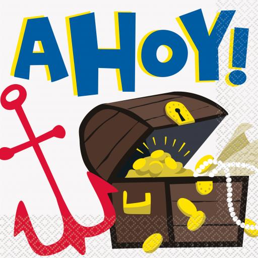 Ahoy Pirate Napkins - Pack of 16