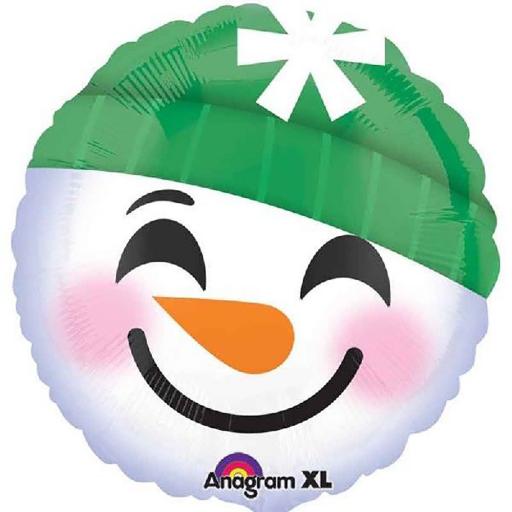 Snowman Emoticon Foil Balloon
